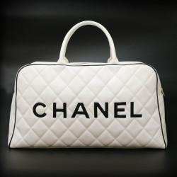 Sac Bowling CHANEL blanc voyage