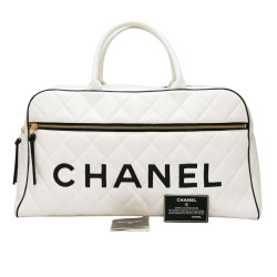 Sac Bowling CHANEL blanc voyage