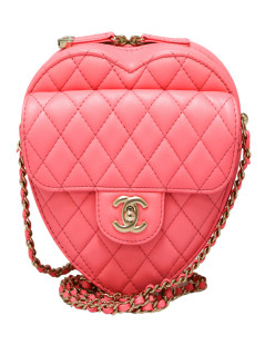 CHANEL pink heart bag