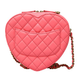 CHANEL pink heart bag