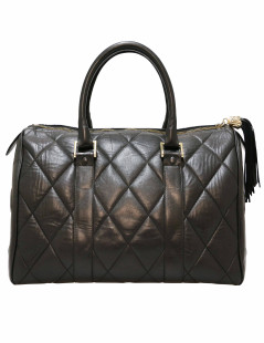 Cabas CHANEL cuir de veau noir Vintage