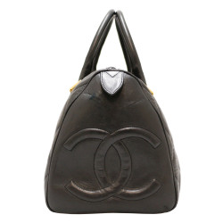 Cabas CHANEL cuir de veau noir Vintage