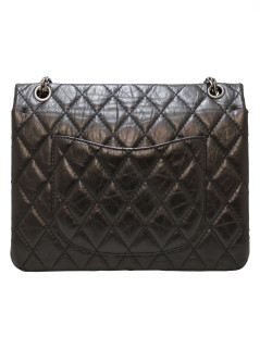 CHANEL 2.55 in black crumpled leather