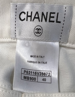 Pantalon CHANEL Paris-Séoul T40 blanc