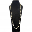 CHANEL pearls and CC rhinestones long necklace