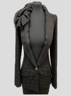 Tailleur tweed CHRISTIAN DIOR noir