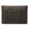 Pochette CHANEL cuir chevron noir