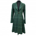 Manteau long CHANEL tweed vert T38