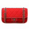 CHANEL red felted wool bag