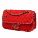 CHANEL red felted wool bag