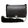 Manchon CHANEL sac cuir noir