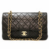 Sac CHANEL double rabat noir