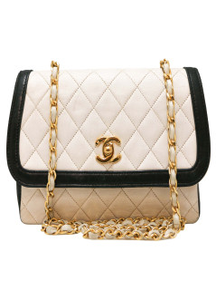 Sac CHANEL noir et blanc vintage