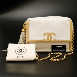 Grand Caméra vintage CHANEL blanc