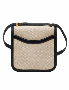 HERMES Constance bag canvas and leather