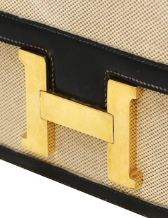 HERMES Constance bag canvas and leather