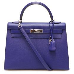 Sac Kelly II 32 HERMES Epsom sellier bleu electrique