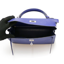 Sac Kelly II 32 HERMES Epsom sellier bleu electrique