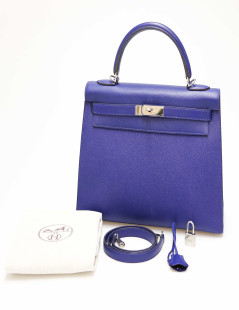 HERMES Sac Kelly 32 sellier Epsom electric blue