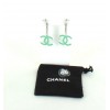 clous d'oreille double C vert CHANEL PM