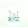 clous d'oreille double C vert CHANEL PM