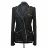 Veste CHANEL T 38 tweed noir et chaine argent