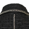 Veste CHANEL T 38 tweed noir et chaine argent