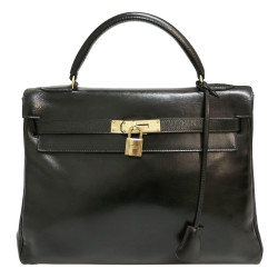 Kelly 32 HERMES box noir Vintage