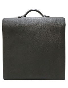 HERMES Sac à dépèches  black Clémence young bull leather