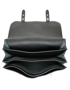 HERMES Sac à dépèches  black Clémence young bull leather