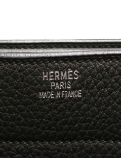 HERMES Sac à dépèches  black Clémence young bull leather