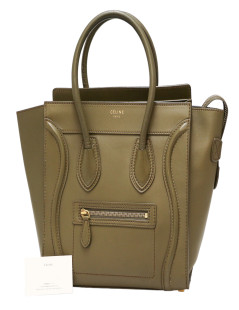 Sac Nano CELINE cuir Kaki