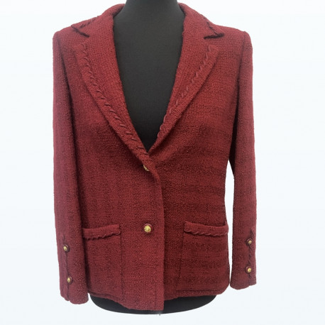 Veste CHANEL Vintage tweed bordeaux