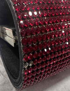 Clutch mesh Ruby SWAROVSKI Crystal