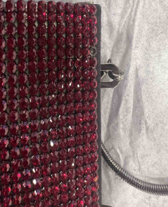 Clutch mesh Ruby SWAROVSKI Crystal