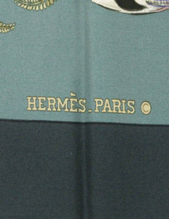 HERMES game-birds silk square scarf