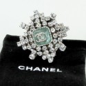 Ring CHANEL green one size and rhinestones