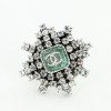 bague CHANEL verte et strass