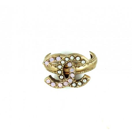 bague CHANEL T 52 ROSE ET STRASS