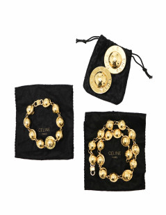 Parure CELINE collier bracelet clips d'oreille