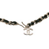 Ceinture CHANEL argent chaine entrelacée de cuir