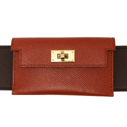 HERMES Boudoulière Kelly pocket T 85 rouge sellier