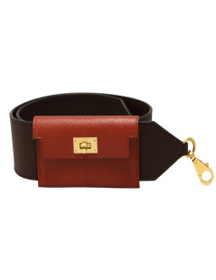 HERMES Boudoulière Kelly pocket T 85 rouge sellier