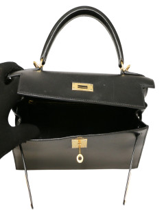 Sac HERMES Kelly II 28 cuir box