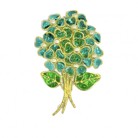 Broche vintage bouquet CHANEL pâte de verre