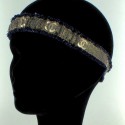 Golden headband jewelry CHANEL blue and lame