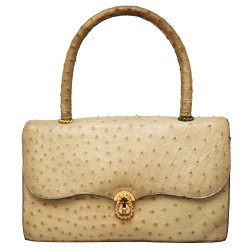 Sac à main Escale HERMES autruche  beige