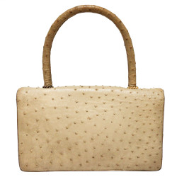 Sac à main Escale HERMES autruche  beige