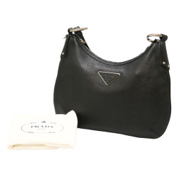 Sac PRADA cuir grainé noir