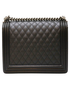 Sac Boy CHANEL cuir grainé noir